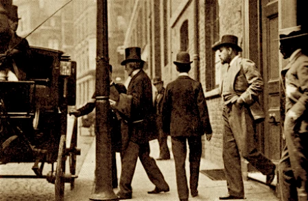 Bram Stoker follows Henry Irving into a cab outside the Lyceum