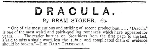 Advertisement for Dracula.