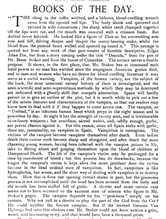 “Books of the Day”: review of Dracula.