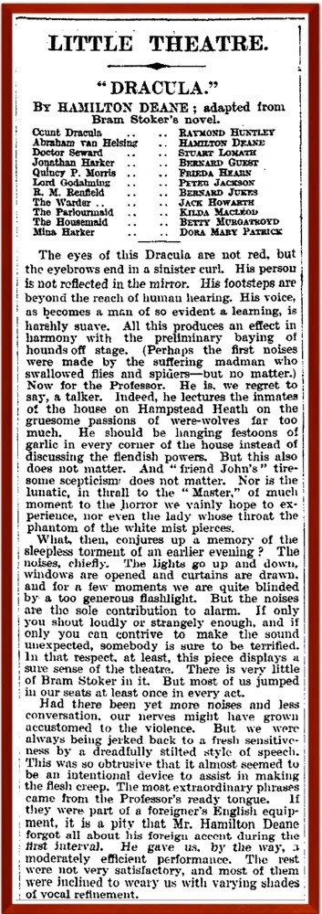 Review of Dracula at the Little Theatre.