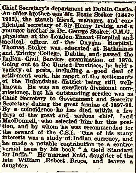 Thomas Stoker, press cutting