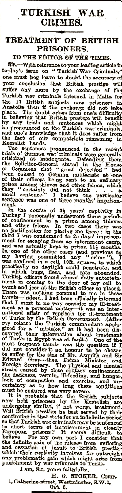 H. H. G. Dacre Stoker: press cutting on the AE2