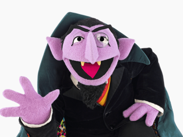 Count von Count, in a later Sesame Workshop publicity image. This illustrates Nelson’s character; it is not a photograph of Jerry Nelson or evidence of who operated the puppet for this image.