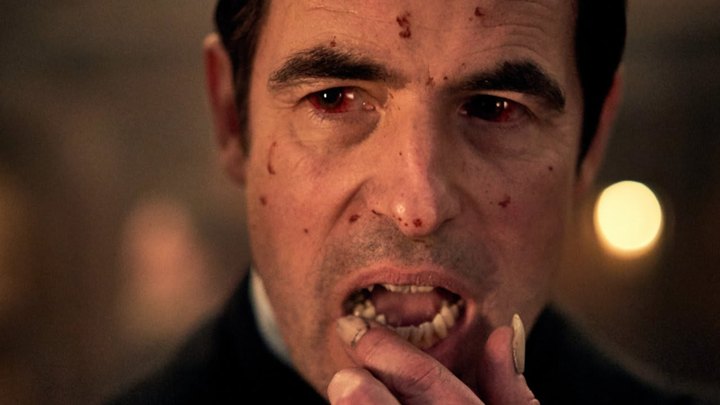Claes Bang in Dracula; production image used by United Agents for its BBC/Netflix premiere announcement.