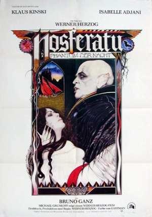 German poster for Nosferatu: Phantom der Nacht with Kinski and Adjani.