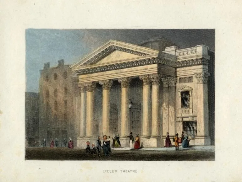 Lyceum Theatre, London, coloured engraving