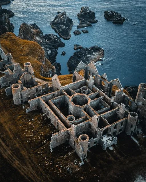 Slains Castle, Cruden Bay, from the air