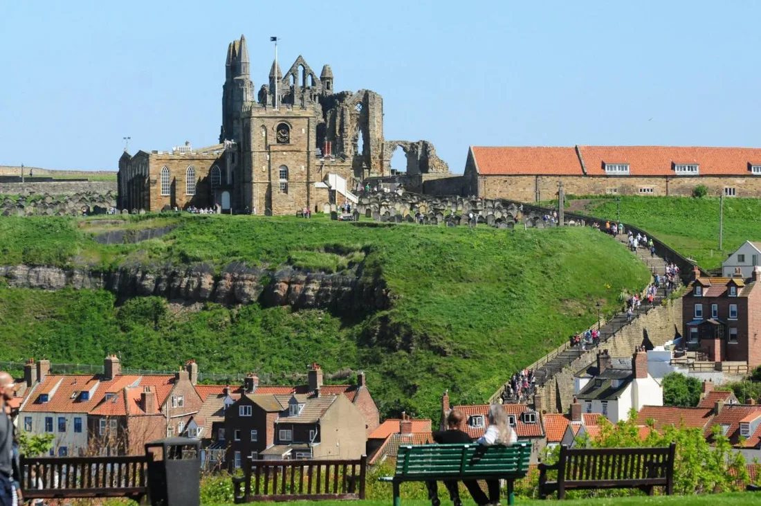 Whitby Abbey and St Mary’s Church above the town