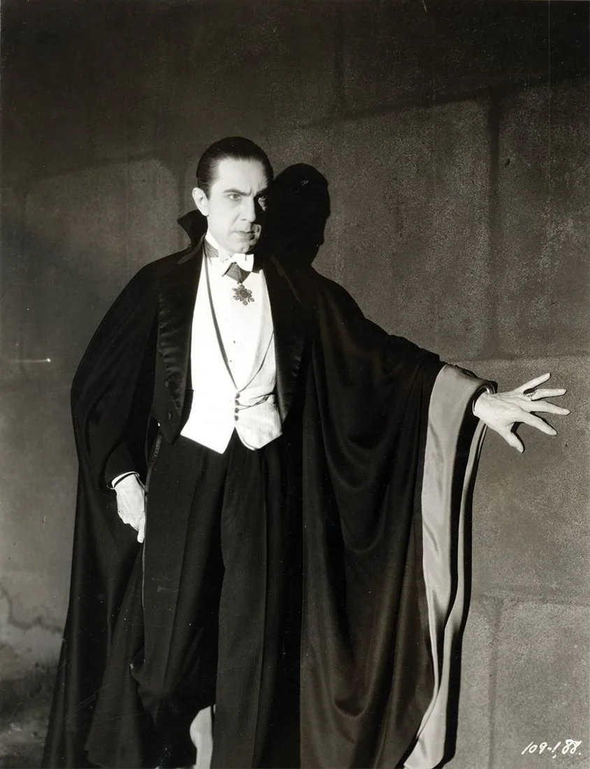 Bela Lugosi as Count Dracula in Dracula (1931). Universal publicity photograph.