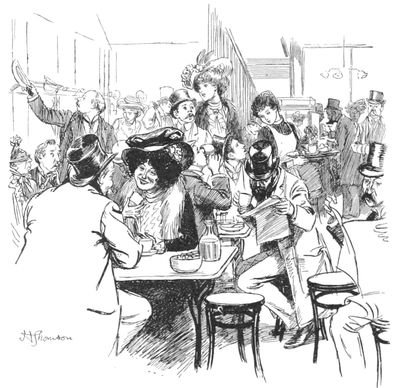 An Aerated Bread Shop, illustrated by Hugh Thomson in Highways and Byways in London (first published 1902; 1920 edition shown).
