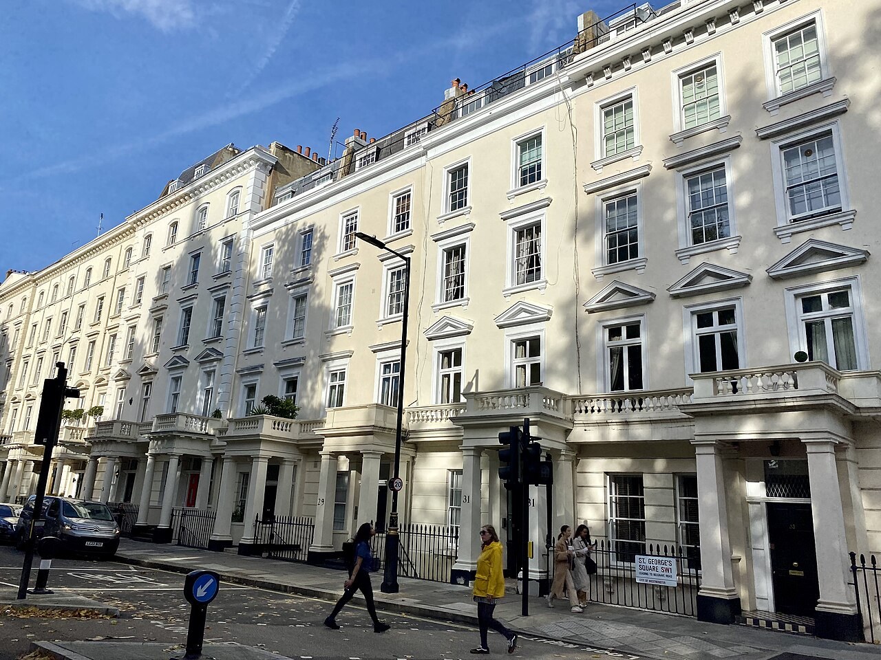 Nos. 27–33 St George’s Square: the neighbouring terrace, not Bram’s verified doorway.